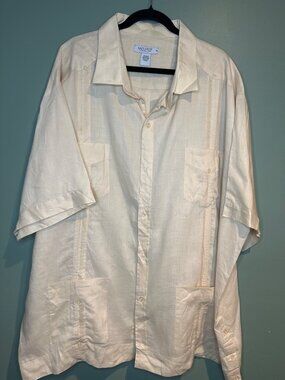 Mojito Collection Men’s 7X Linen Guayabera Shirt Cuban Resortwear Coastal summer